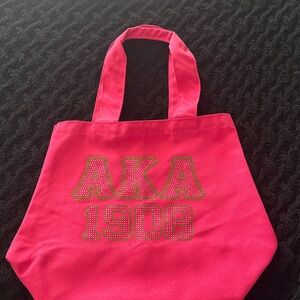Pink AKA 1908 Rhinestone Tote Bag